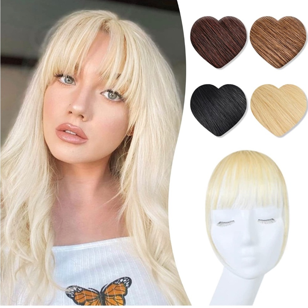 Clip on human hair wispy bangs - Picture 1 of 4